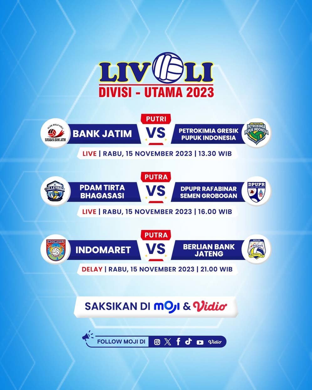 Jadwal Livoli Divisi Utama 2023, 15 November 2023 (c) Moji