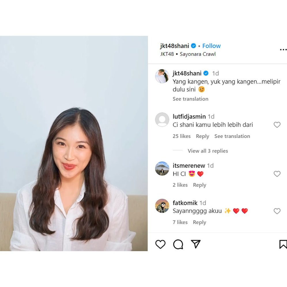 Shani meriahkan Grand Launching JKT48 Official Store di Shopee. (c) Instagram.com/jkt48shani.