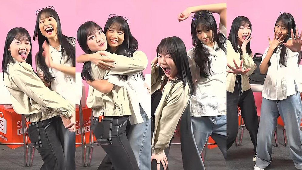 Tangkapan Layar Shopee Live Streaming Marsha dan Muthe JKT48. (c) Tangkapan Layar Shopee Live Streaming Marsha dan M