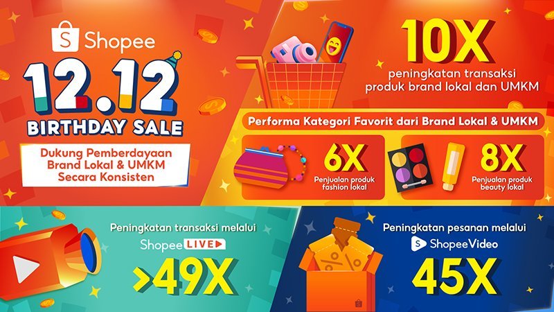 Shopee Live & Shopee Video Jadi Fitur Andalan bagi Brand Lokal & UMKM di 12.12 Birthday Sale. (c) Shopee Live & Shopee Video Jadi Fitur Andalan bagi