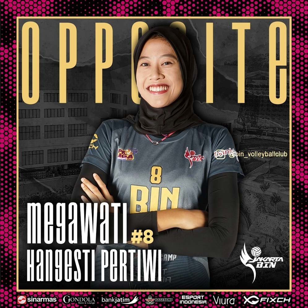 Megawati Hangestri Pertiwi resmi bergabung Jakarta BIN di Proliga 2024. (c) IG/BINVolleyballClub