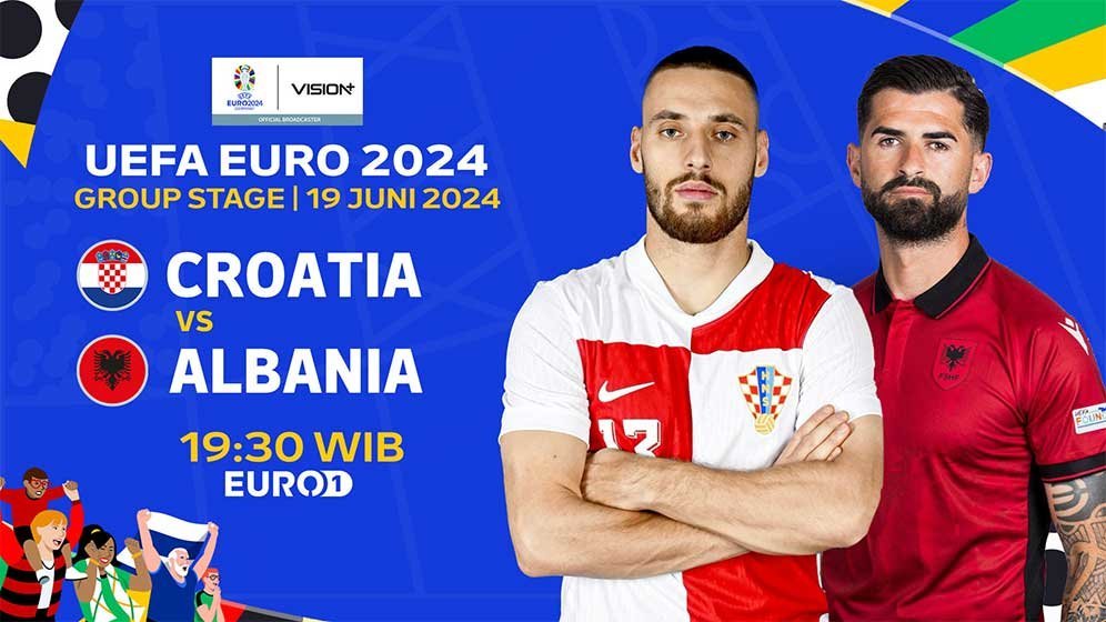 Jadwal live streaming Kroasia vs Albania di Euro 2024. (c) dok.Visionplus