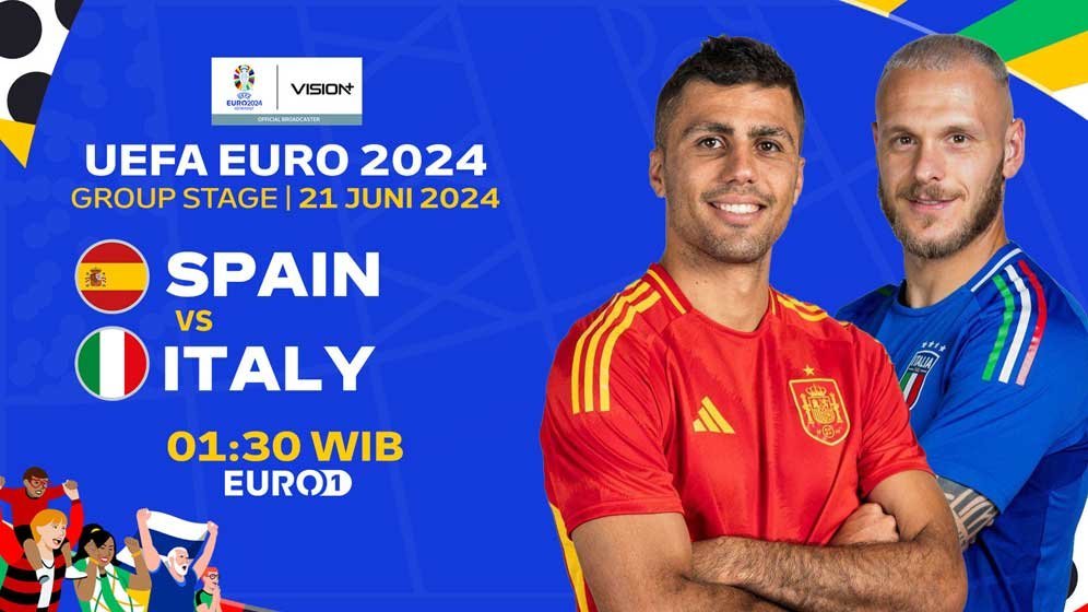 Jadwal Spanyol vs Italia di Euro 2024. (c) dok.VisionPlus