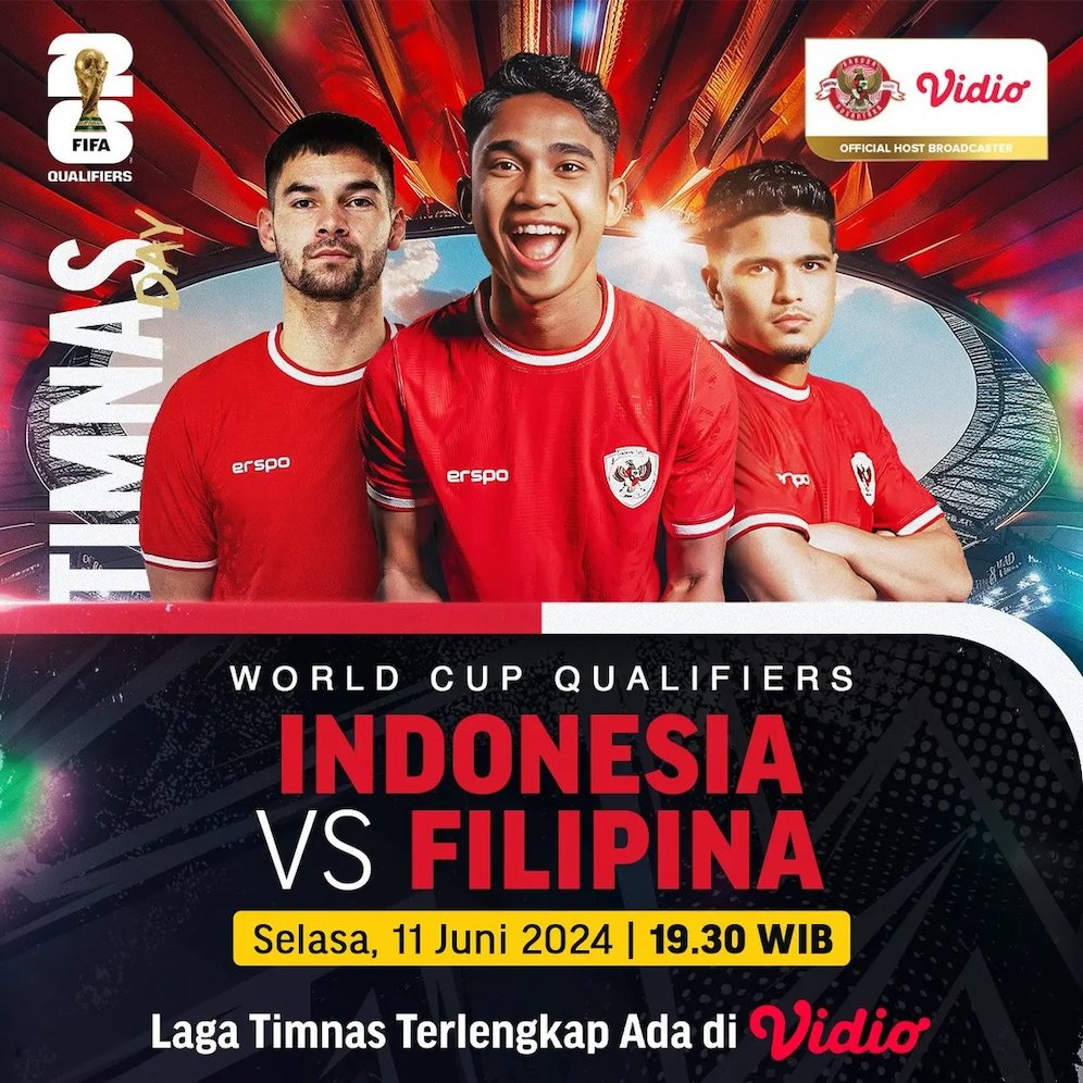 Timnas Indonesia vs Filipina bisa disaksikan live streaming di Vidio ya Bolaneters. (c) dok.Vidio