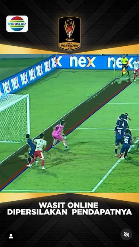 Momen gol Bali United dianulir karena Kenzo Nambu dalam posisi offside (c) Tangkap layar Instagram Indosiar