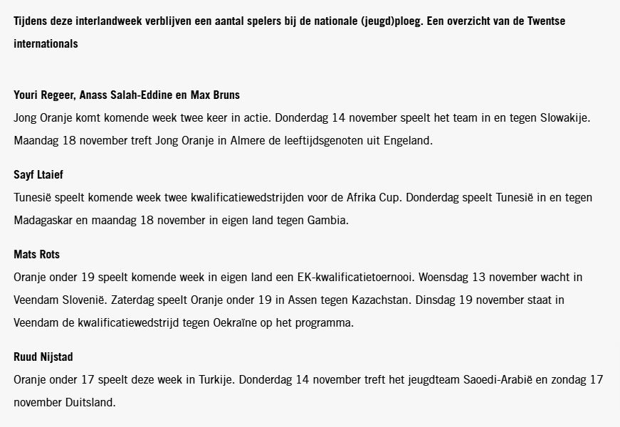 Rilis FC Twente terkait pemain yang bergabung Tim Nasional. (c) dok.FC Twente