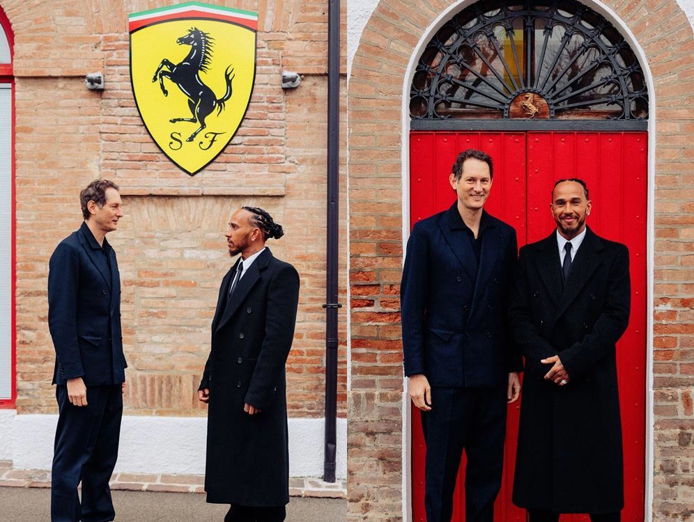 CEO Exor, John Elkann, dan pembalap Scuderia Ferrari, Lewis Hamilton (c) Ferrari Media Centre