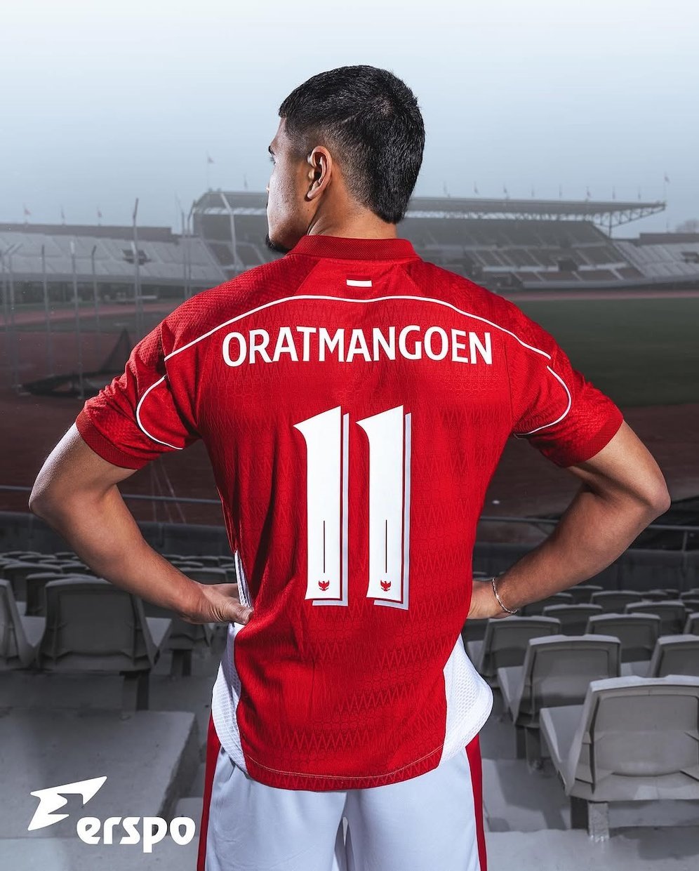 Tampak belakang jersey Timnas Indonesia (c) Dok. ERSPO