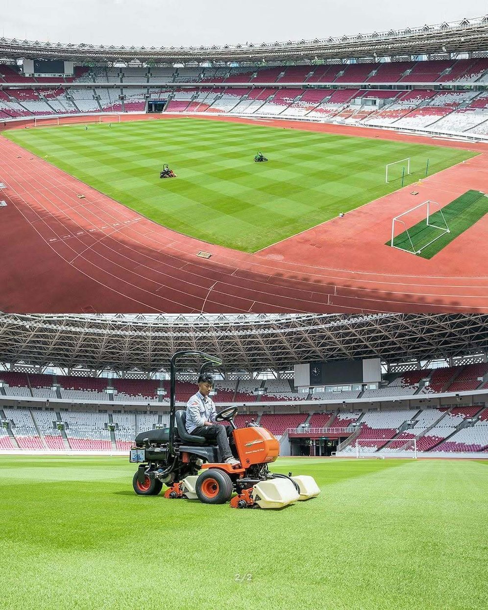 Kondisi terkini lapangan di Stadion Gelora Bung Karno (c) Instagram @love_gbk