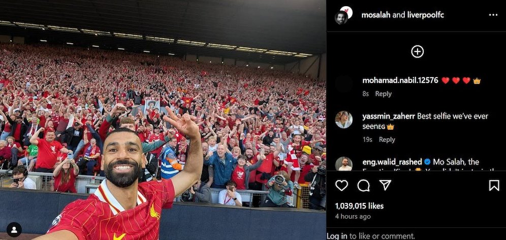 Unggahan hasil selfie Salah bersama fans (c) Official Instagram Mohamed Salah