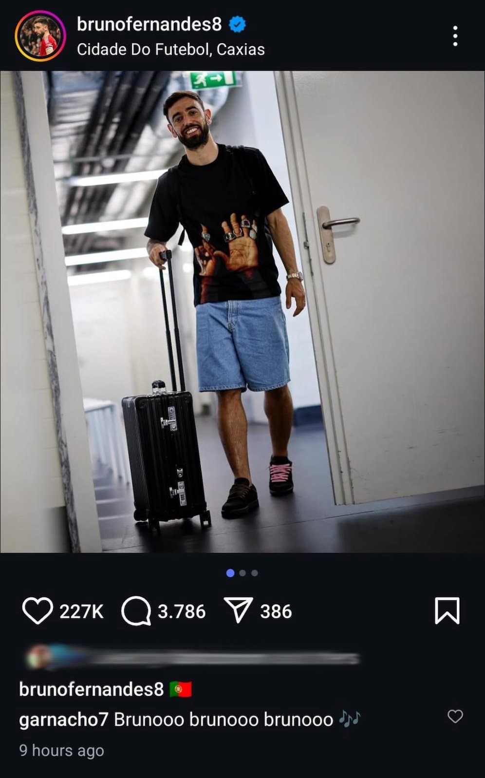 Komentar Alejandro Garnacho diunggahan Bruno Fernandes. (c) instagram/brunofernandes8