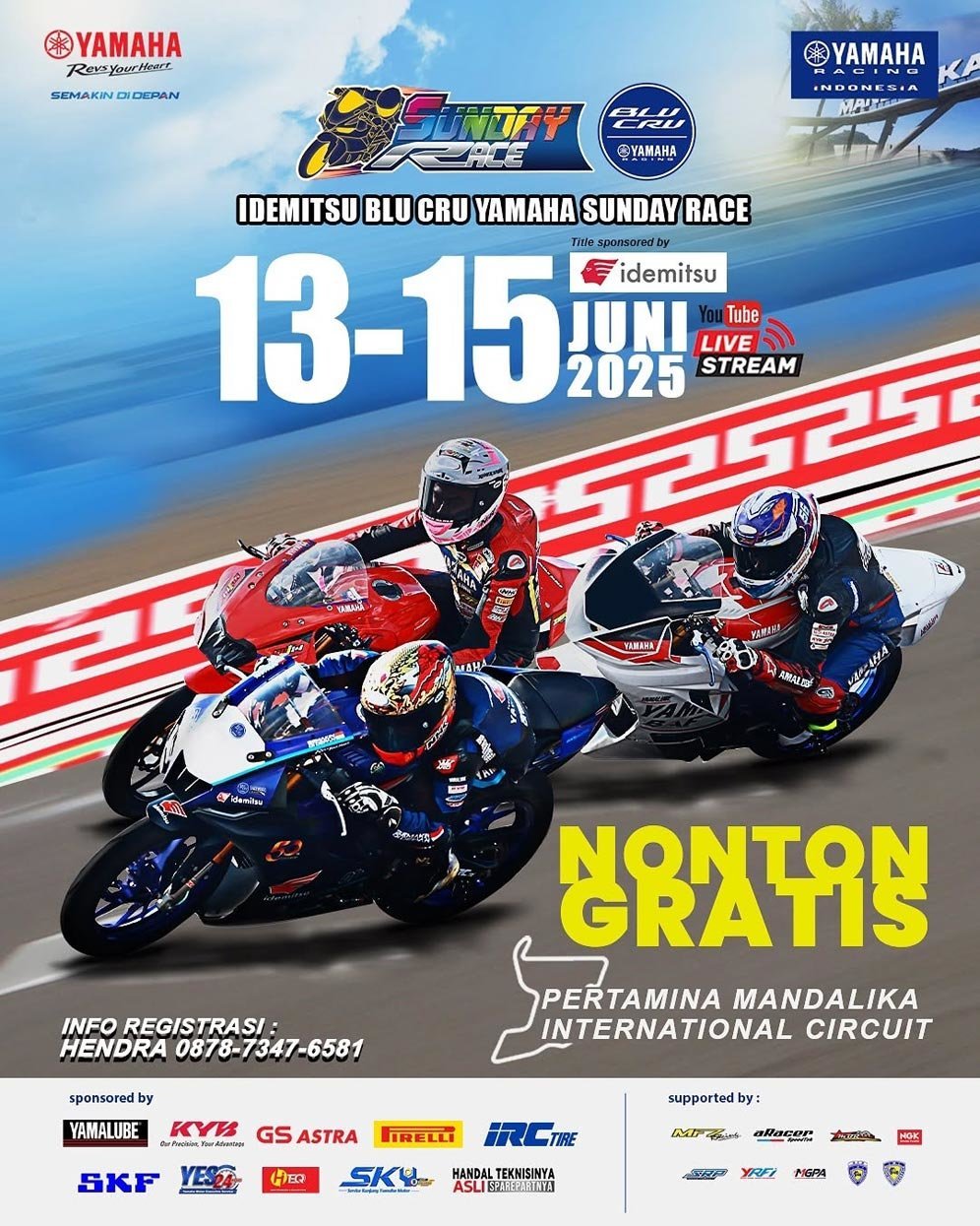 BLU CRU Yamaha Sunday Race 2025 di Sirkuit Mandalika, Lombok. (c) Yamaha Indonesia
