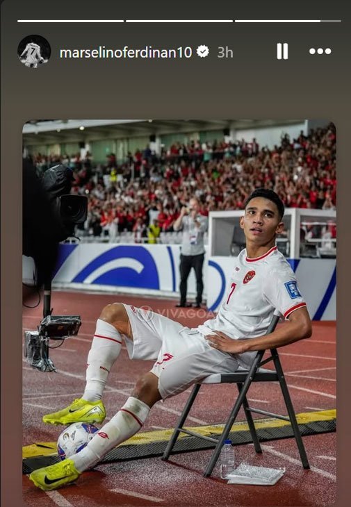 Tangkapan layar akun Instagram Story Marselino Ferdinan. (c) Instagram/@marselinoferdinan10