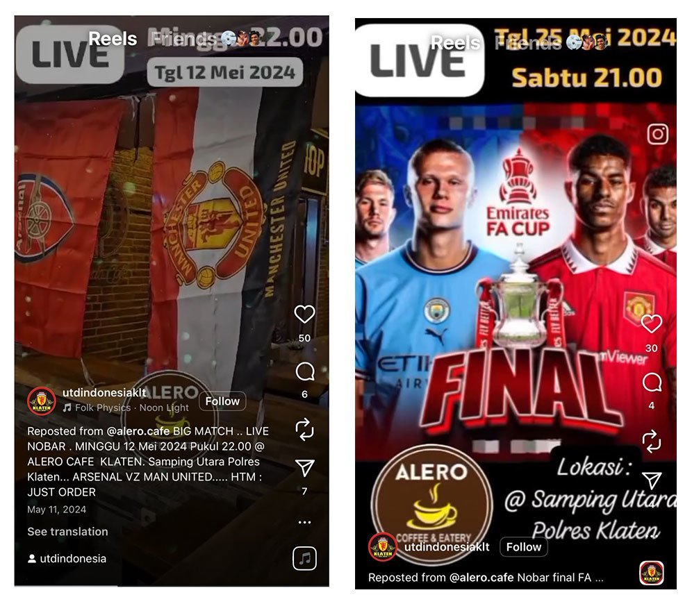 Bukti publikasi ajakan acara nonton bareng di Cafe Alero. (c) dok.Vidio