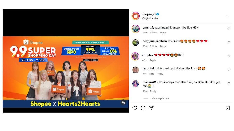 Komentar Hearts2Hearts di Instagram. (Sumber:) (c) Istimewa