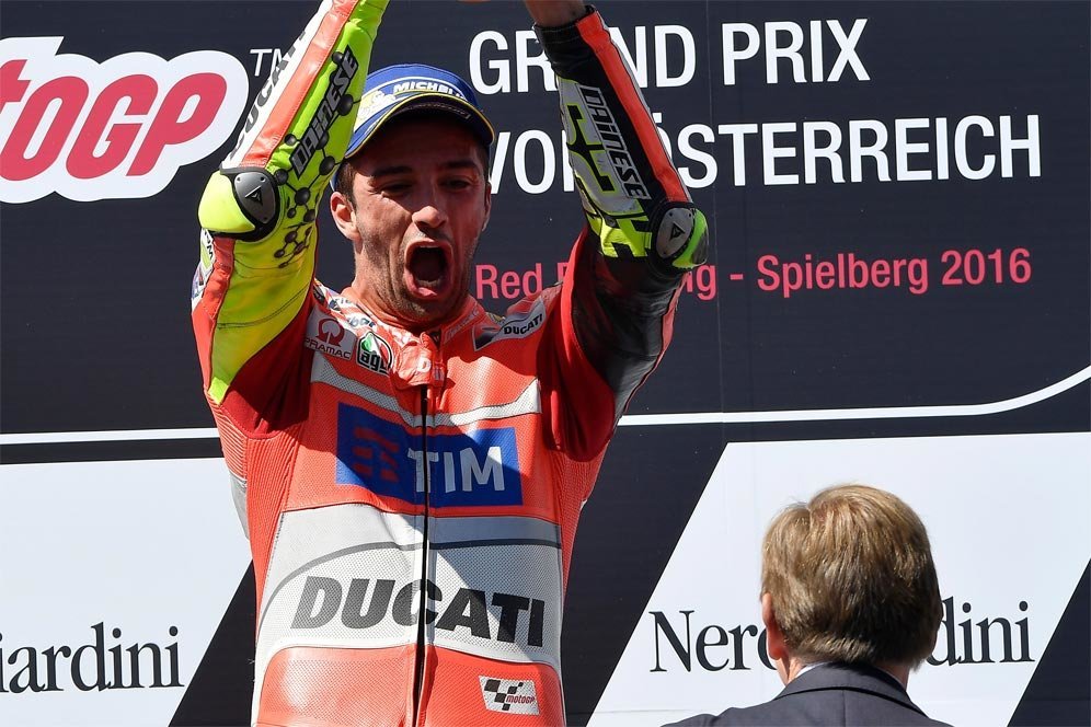 Andrea Iannone saat memenangi MotoGP Austria 2016 bersama Ducati Team. (c) Ducati Corse