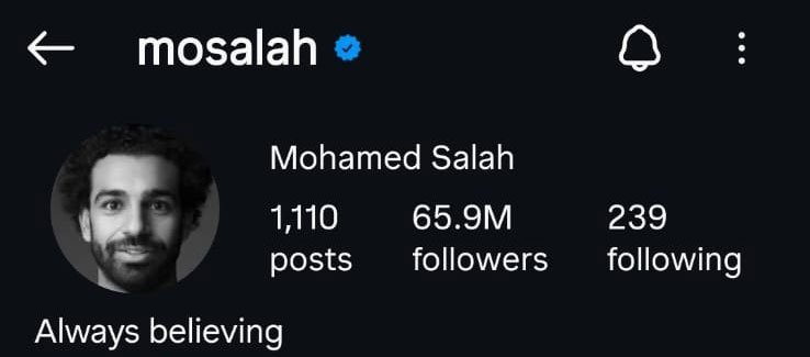 Tangkapan layar akun Instagram Mohamed Salah. (c) Instagram/@mosalah