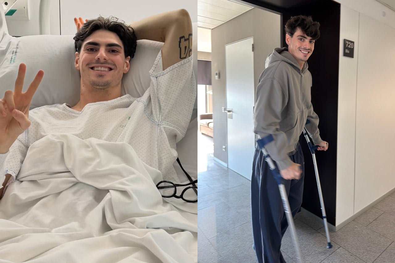 Pembalap BK8 Gresini Racing, Fermin Aldeguer, pasca kecelakaan di Sirkuit Aspar, Valencia, 8 Januari 2026. (c) Gresini Racing