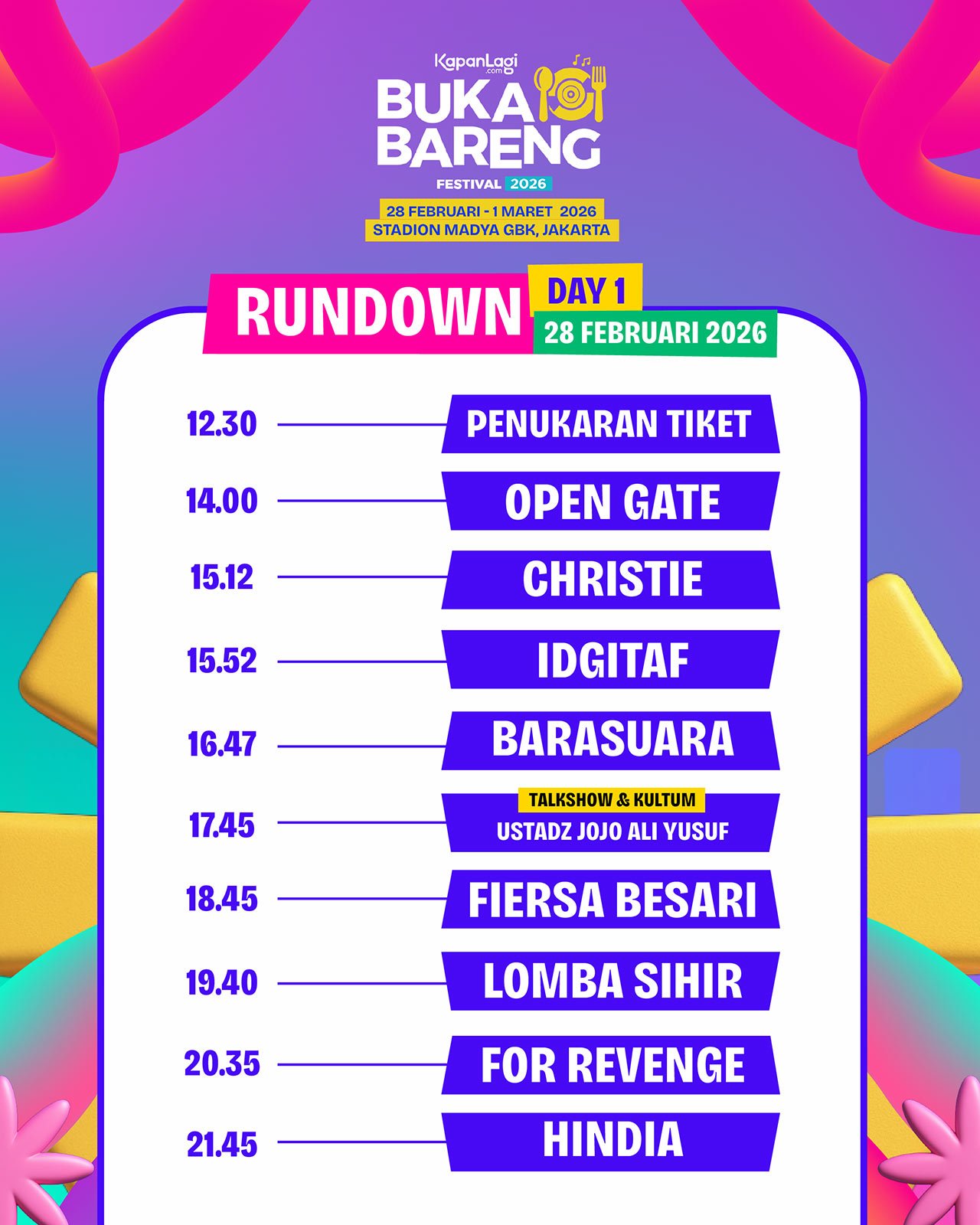 Rundown KLBB 2026 hari 1. (c) KLY