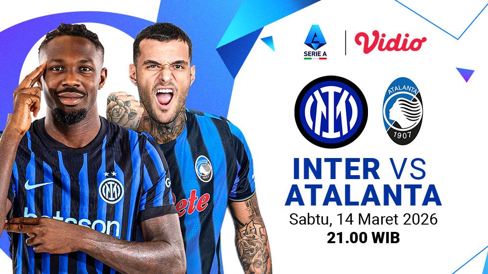 Laga Inter Milan vs Atalanta bisa ditonton di Vidio. (c) Dok. Vidio