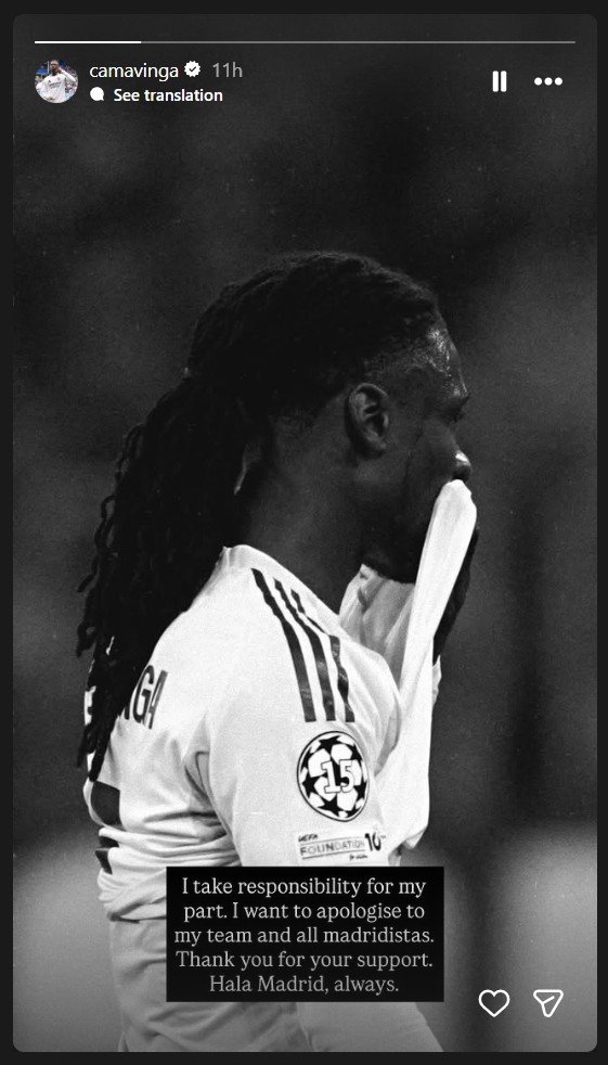 Postingan Instagram Story Eduardo Camavinga (c) Official Instagram camavinga