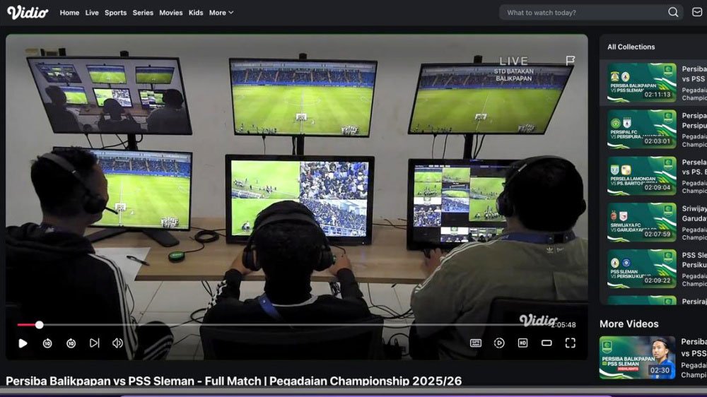 Video suasana di ruangan VAR pada laga Persiba Balikpapan vs PSS Sleman pada lanujutan Pegadaian Championship 2025/2026 (c) Tangkap layar Vidio