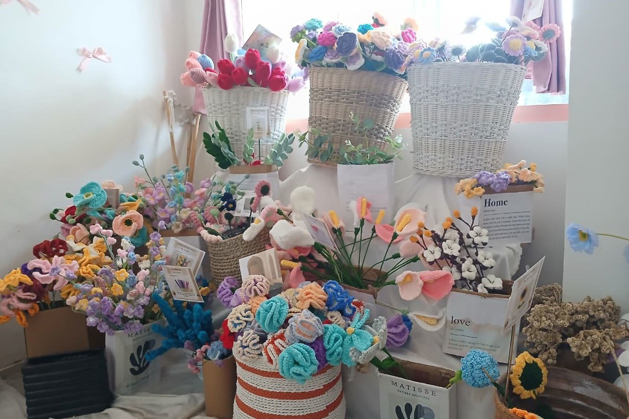 Salah satu sudut di galeri Candyco yang menyajikan beragam produk rajut. (c) Asad Arifin