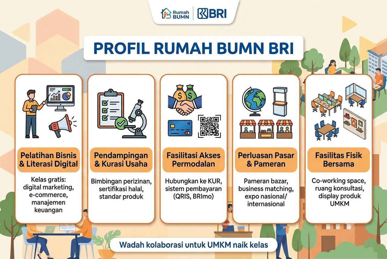 Gambar ilustrasi profil Rumah BUMN BRI (c) AI/Gemini