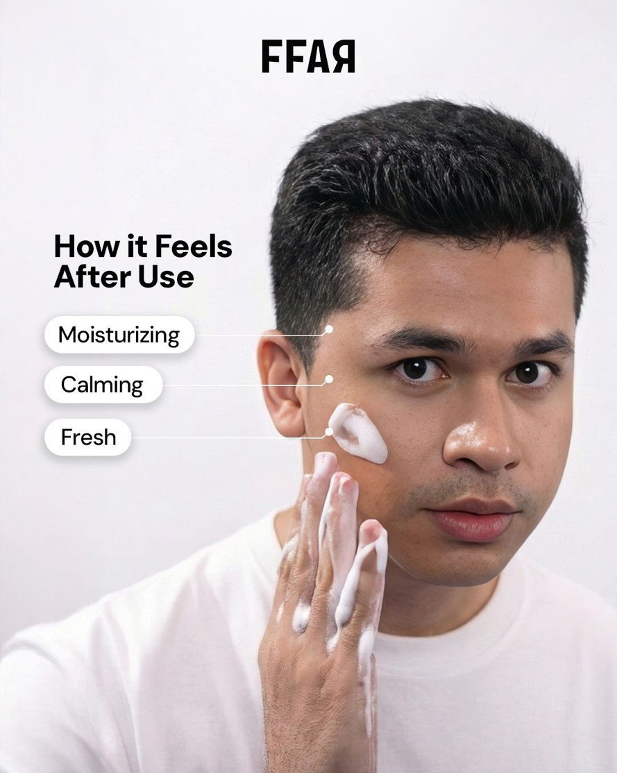 FFAR 2in1 Facial Wash & Shaving Foam. (c) FFAR