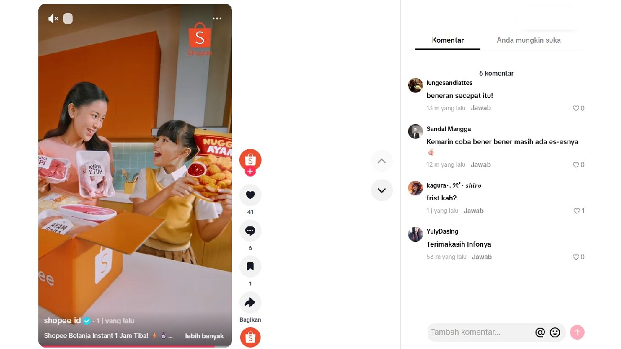 Melalui Shopee Belanja Instant 1 Jam Tiba, pengguna bisa memenuhi beragam kebutuhan harian dengan proses yang lebih cepat dan efisien. (c) istimewa