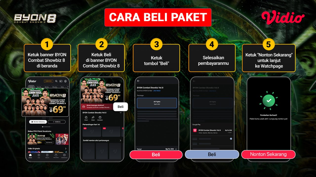 Cara menonton dan membeli paket BYON 8 (c) Vidio