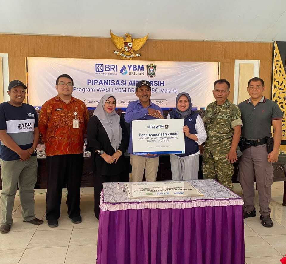 YBM BRILiaN SBO Malang meluncurkan Program WASH di Desa Wonokerto, Kecamatan Gucialit, Kabupaten Lumajang (c) Dok. BRI RO 13