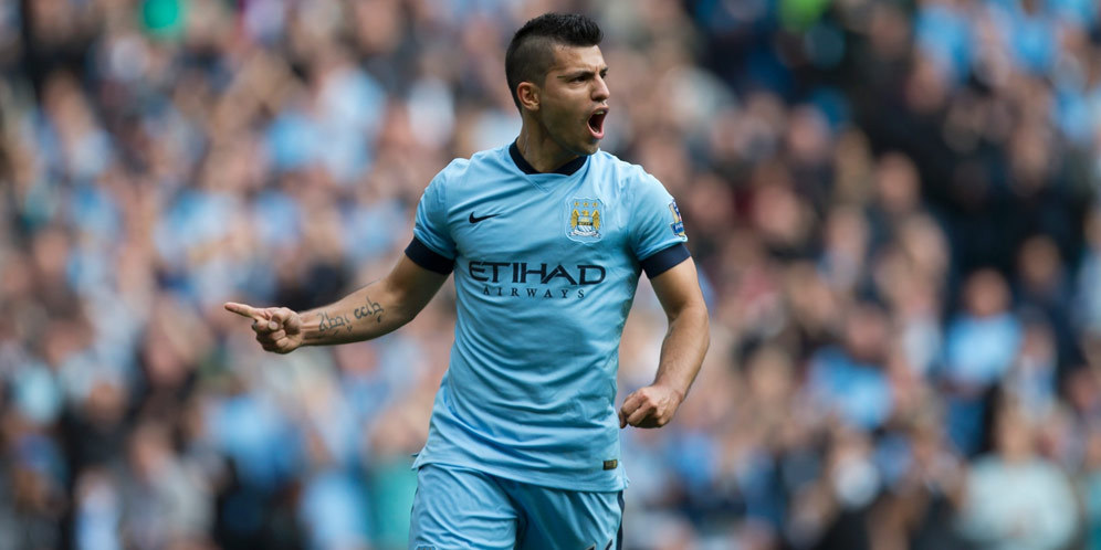 Sergio Aguero (c) AFP