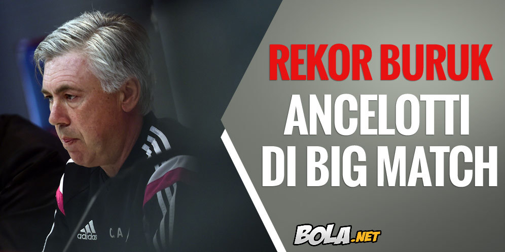 Bukan Cuma El Clasico, Inilah Rekor-rekor Buruk Ancelotti di Big Match