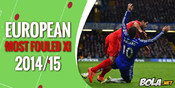 Most Fouled XI Eropa 2014/15