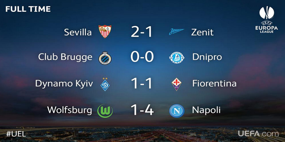Hasil perempat final Liga Europa 2014/15 leg pertama (c) UEFA.com