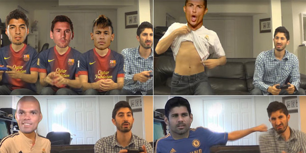 Reaksi Kocak Adu FIFA 16 Lawan Ronaldo, Messi, dan Costa 