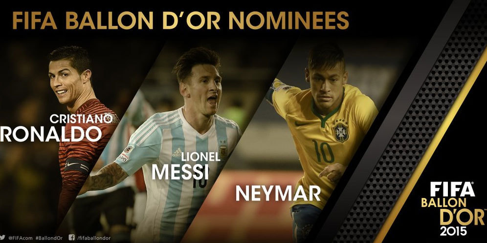 Resmi: Inilah Tiga Pemain Finalis Ballon d'Or 2015