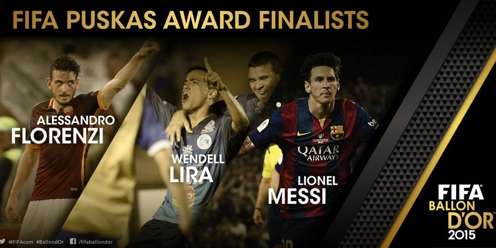 [Video] Gol Messi, Florenzi, Lira Menjadi Tiga Finalis Puskas 2015