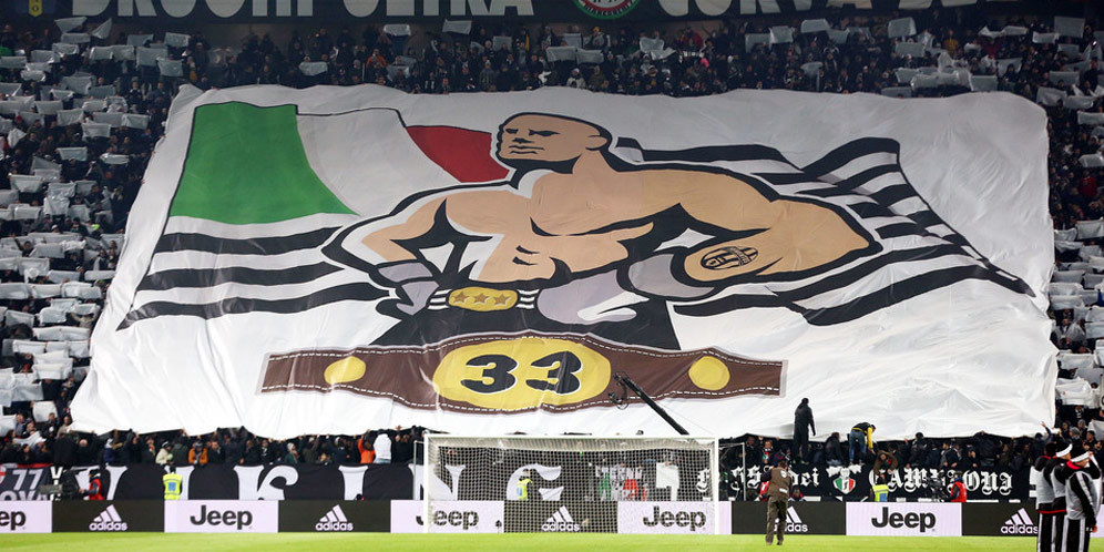 Koreografi '33 Scudetto' di Duel Juventus vs Roma