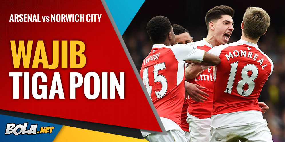 Prediksi Arsenal vs Norwich City 30 April 2016