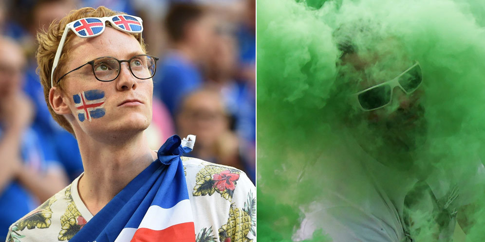 Galeri Foto Suporter: Islandia vs Hungaria (1-1)