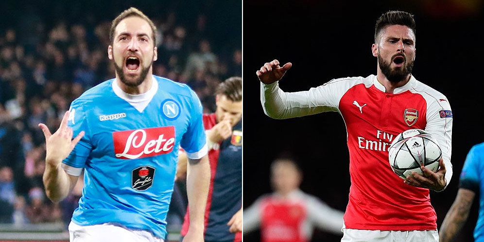 Radio Napoli: Higuain ke Arsenal, 50 Juta Plus Giroud