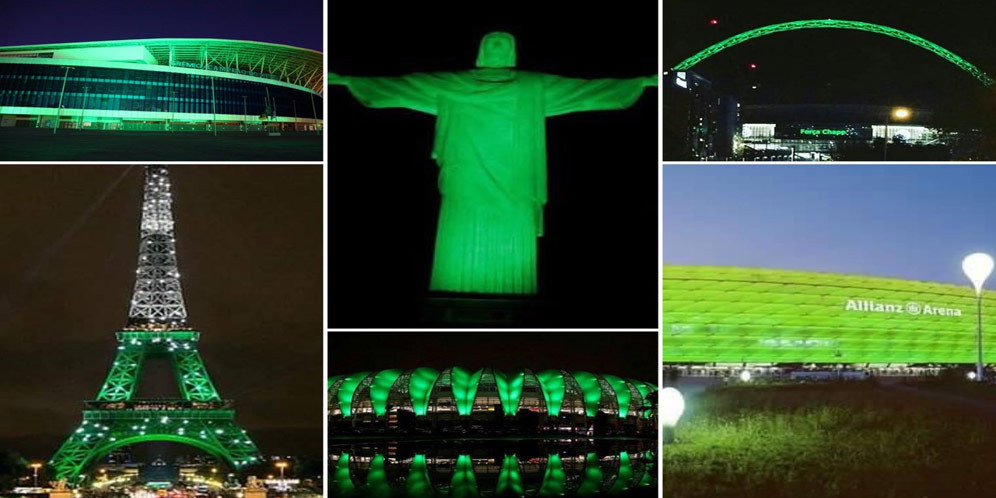 Cahaya Hijau Dari Seluruh Dunia Untuk Chapecoense