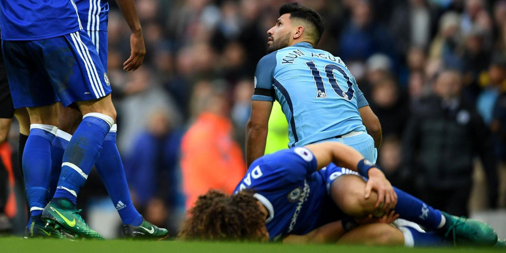 Conte Merinding Takut Lihat Tekel Aguero Pada David Luiz