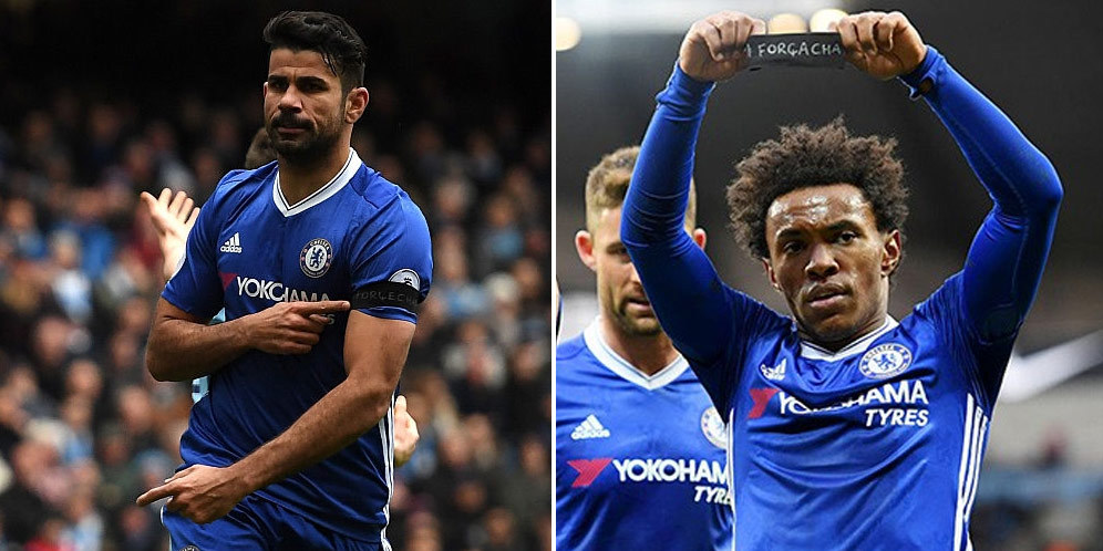 'Forca Chape' Dari Costa dan Willian