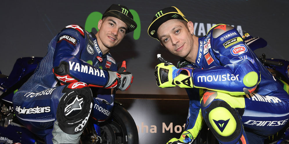 Video: Rossi 'Sambut' Vinales di Movistar Yamaha MotoGP