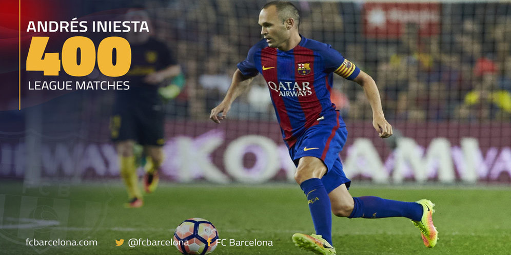 Iniesta 400 Pertandingan di La Liga