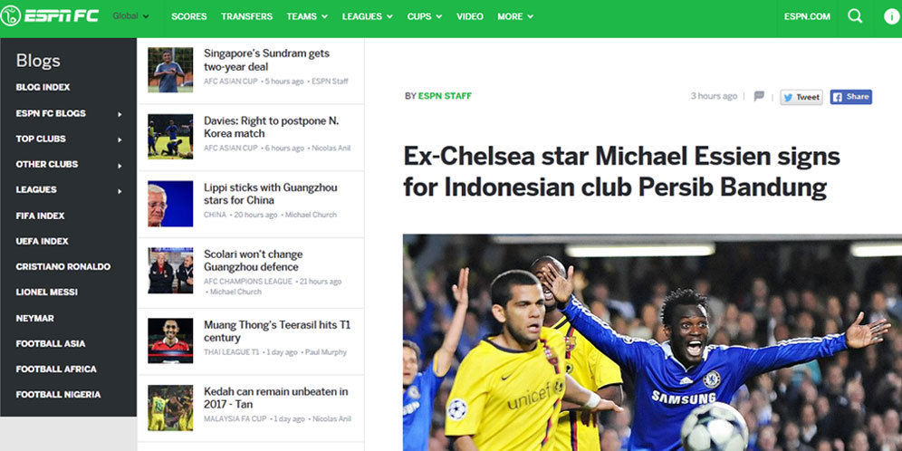 Sukses Persib Gaet Michael Essien Jadi Sorotan Dunia