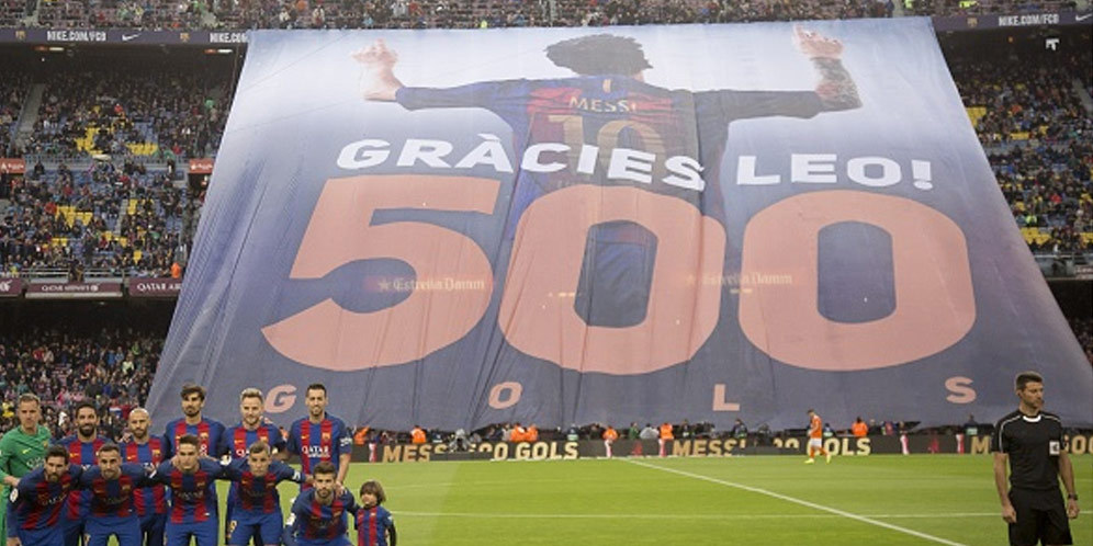 Dari Camp Nou Untuk Messi: Terima Kasih, 500 Gol